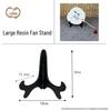 Chinese Bamboo Wood Fan Stand: Ancient-Style Round Fan Holder for Bridal or Palace Fans