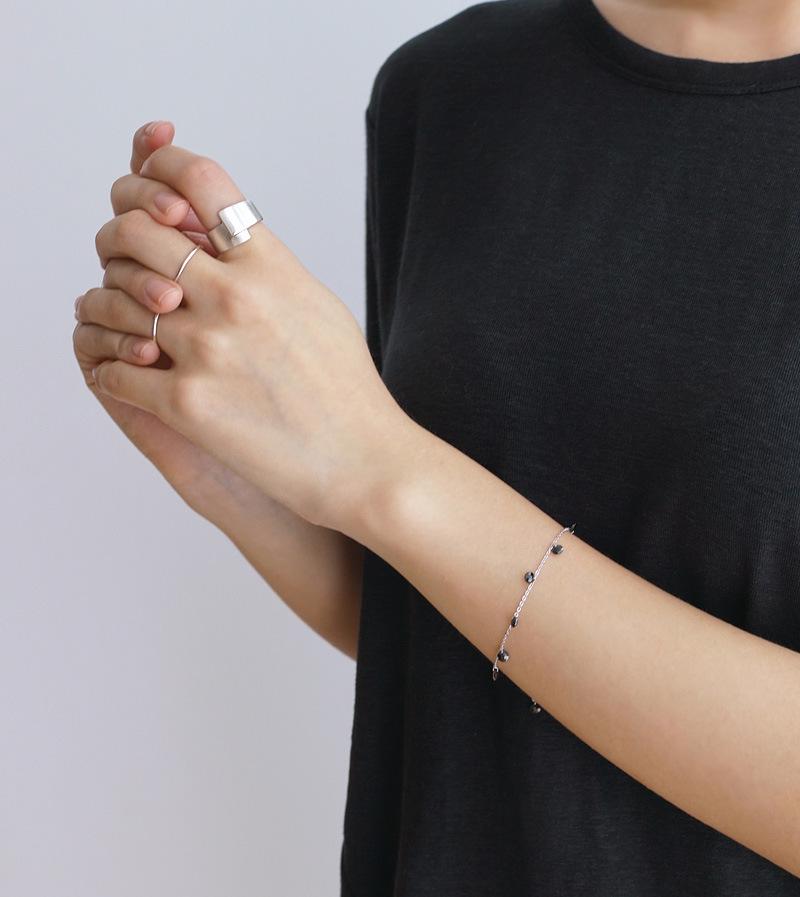 Minimalist Brushed Korean Style Open Index Finger S925 Sterling Silver Ring for Women