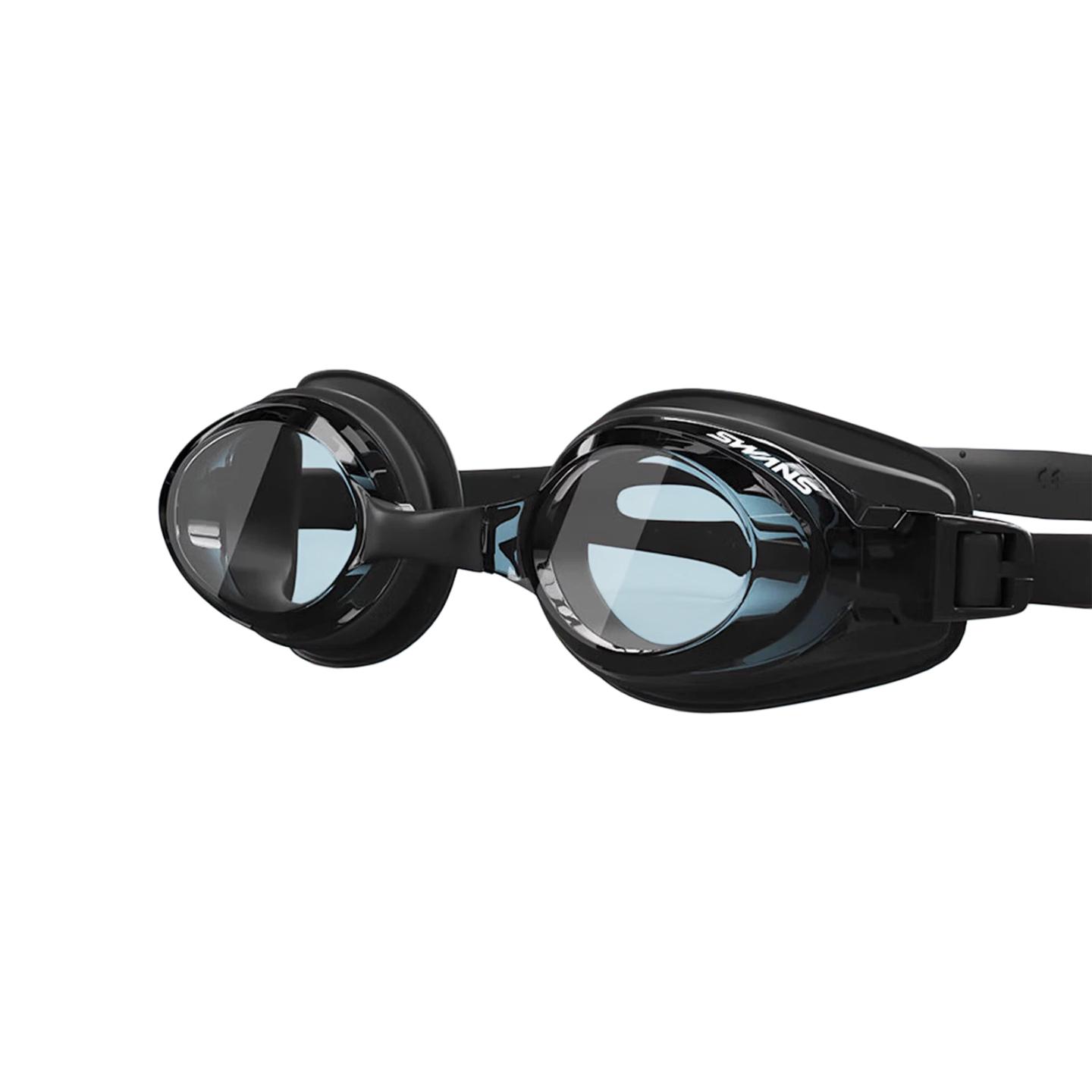 Swans Black Swimming Goggle, Anti-Fog, Hd Lens, Plano Lens,