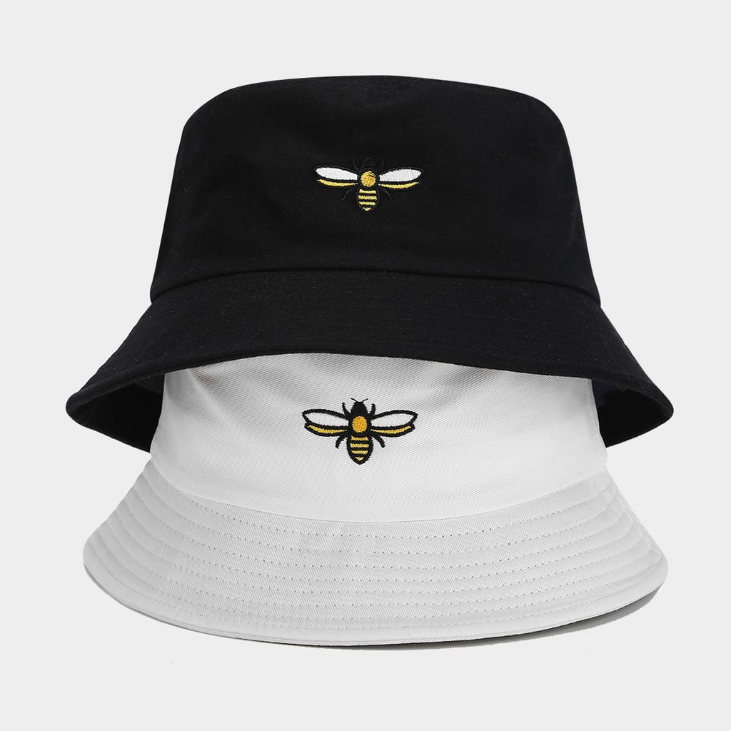 ins new bee embroidered bucket hat women breathable summer street trend sun hat men couple hat