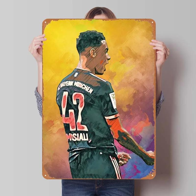 Jamal Musiala Metal Sign Sports Poster Vintage Tinplate Sign Plaque for Wall Art Decoration Gamer Room Decoration Man Retro Home