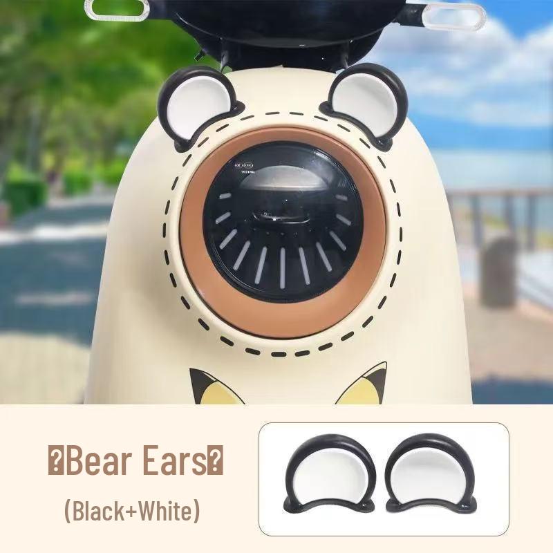 Yadea Bear Ear Electric Scooter Accessories: Cute Battery Car Stickers & Creative Helmet Decorations.