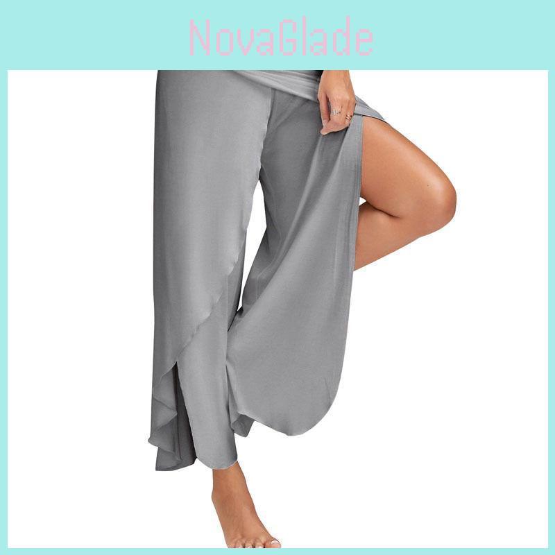 Women's Summer Casual Wide Leg Pants In Premium Quality Solid Color Design