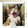 Yawning cat shower curtain - Cute cat nap time, bedroom decoration - Comfortable and chic home decor