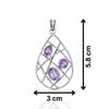 Natural Amethyst Pendant, Gemstone Handmade Pendant, 925 Solid Silver Jewelry, Gift for Mom