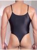 Sexy Satin Shiny Thong Cut Bodysuit Tops Fashion Traceless Tights Man Shaping Onesies High Elastic Shaping Wear Breathable