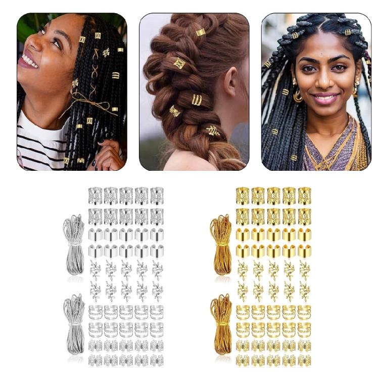 52lots Elegant Hair Extension Link Easy To Use Hair Extension Rings Beads for Braids And Dreadlocks