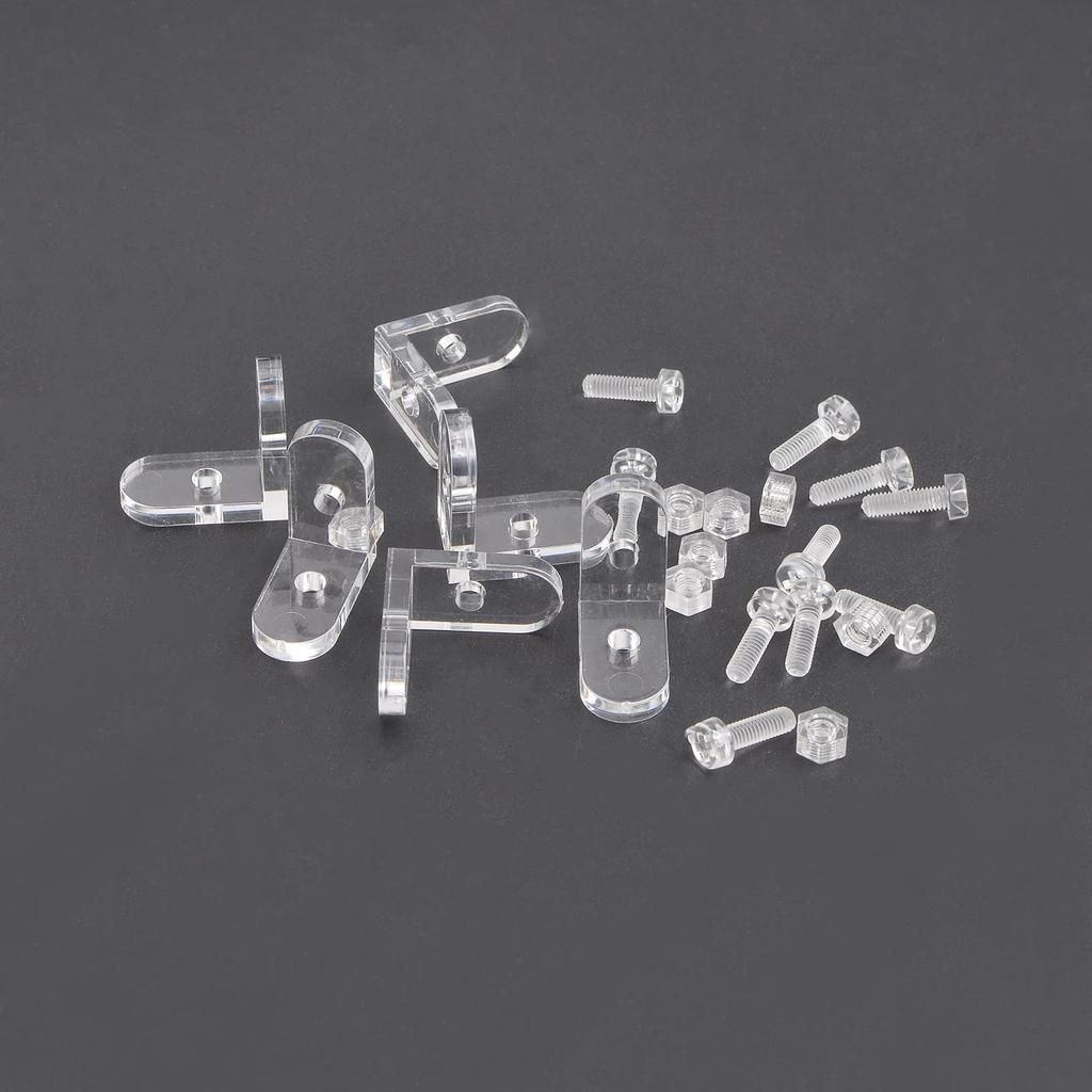 INCREWAYL Brackets, 20pcs Clear Acrylic Corner Brackets 90 Degree Support Shelf Corner Brace Wood