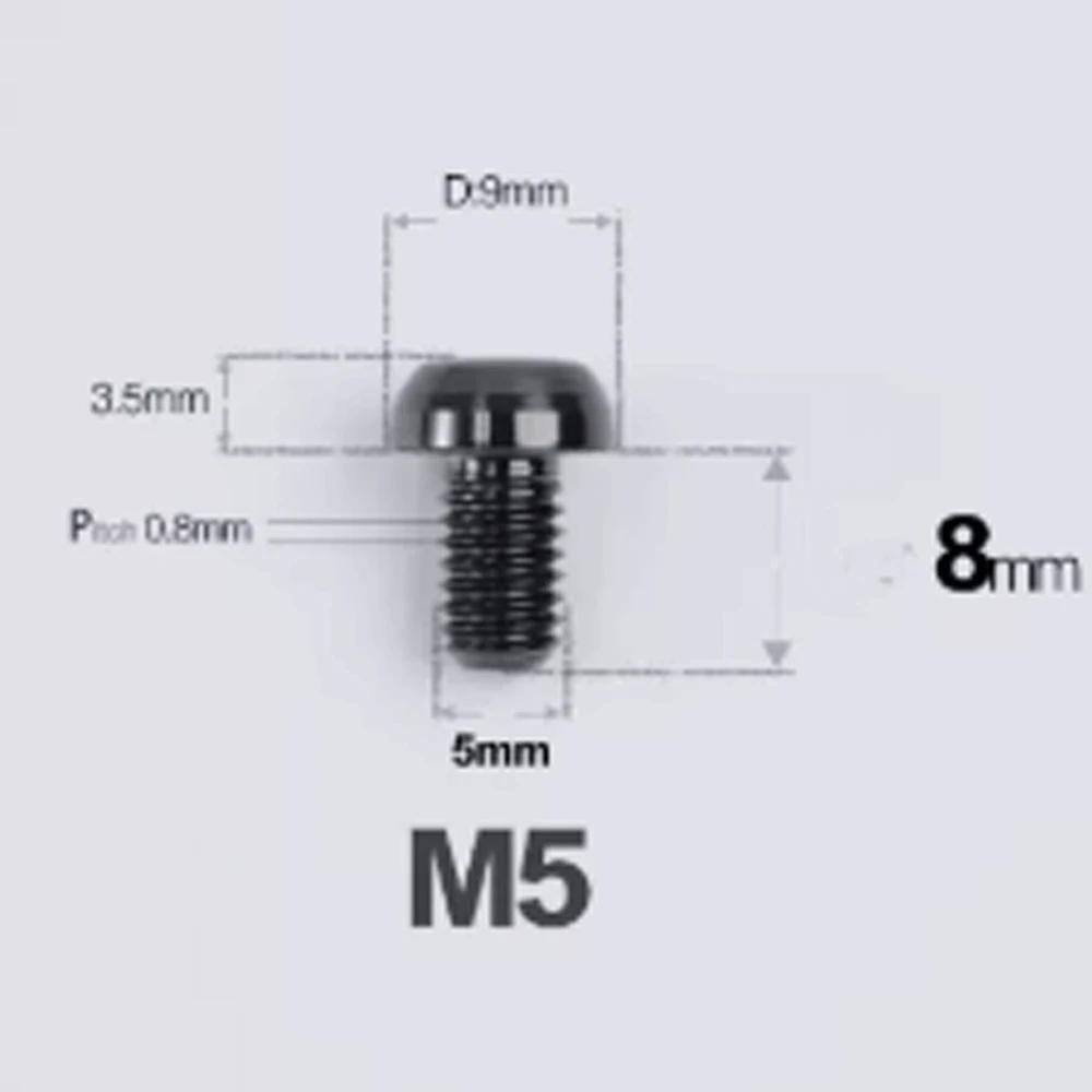 1 PC Multiple Color M5 P0.8mm X 8 9 10 12 14 16 20 25mm GR5 Titanium Alloy Screw T25 Torx Head For Bicycle Disc Brake