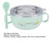 Kids Training Bowl Fall Resistance High Temperature Resistant with Lid Easy to Clean Dual Handles Dustproof Stainless Steel Cartoon Kids Bowl Toddlers