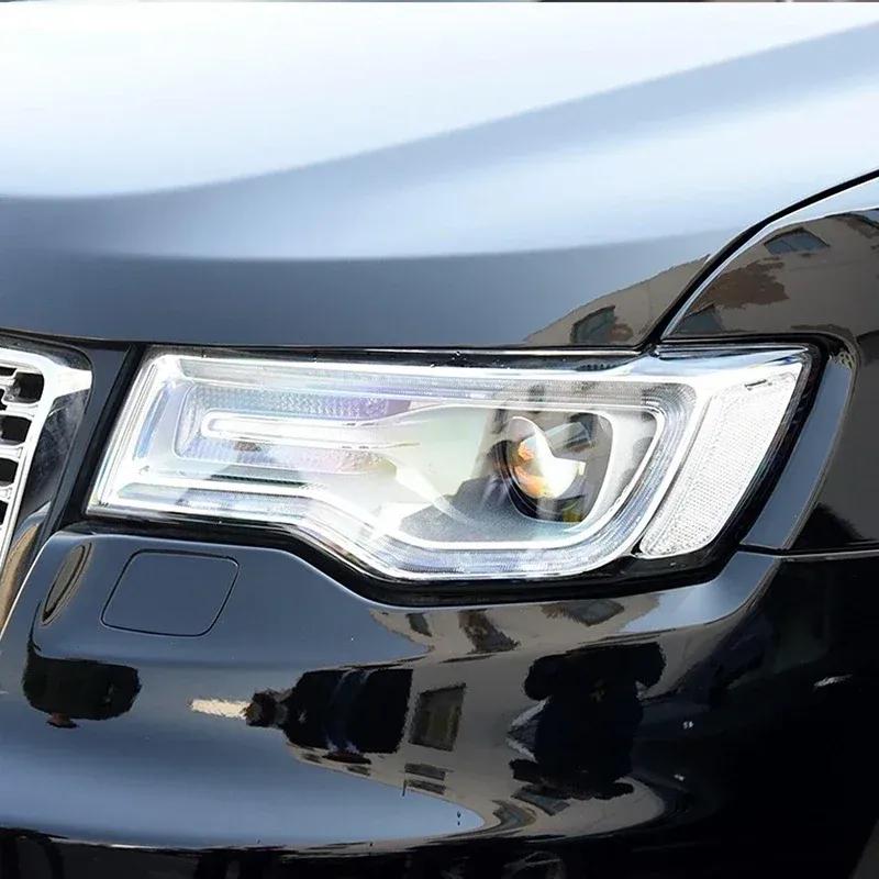 2 Pcs Car Headlight Protective Film Headlamp Transparent Black TPU Sticker For Jeep Grand Cherokee WK2 2014- Accessories