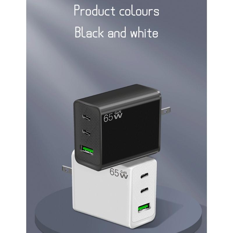 65W USB Type C Charger Block, 3-Port Fast Charging Adapter Wall Plug Charger Adapter Compatible for Phone 15 Series