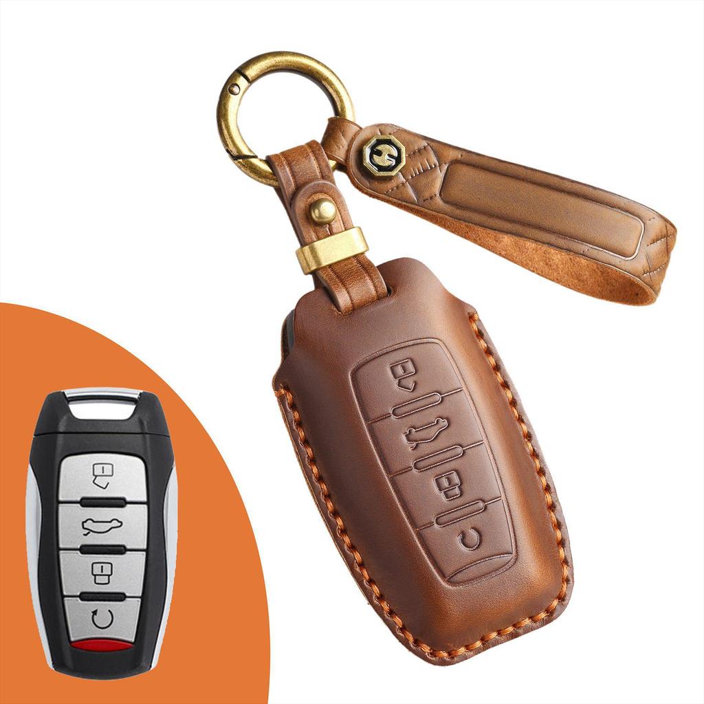 Handmade Leather Retro Key Cover for Haval H6S, H9, M6, First Love, Big Dog, Great Wall Cannon