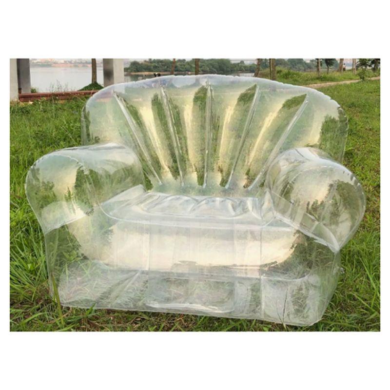 Guter Verdickter Outdoor Camping Aufblasbares Sofa Erwachsenen Fauler Aufblasbarer Stuhl PVC Transparenter Sofahocker