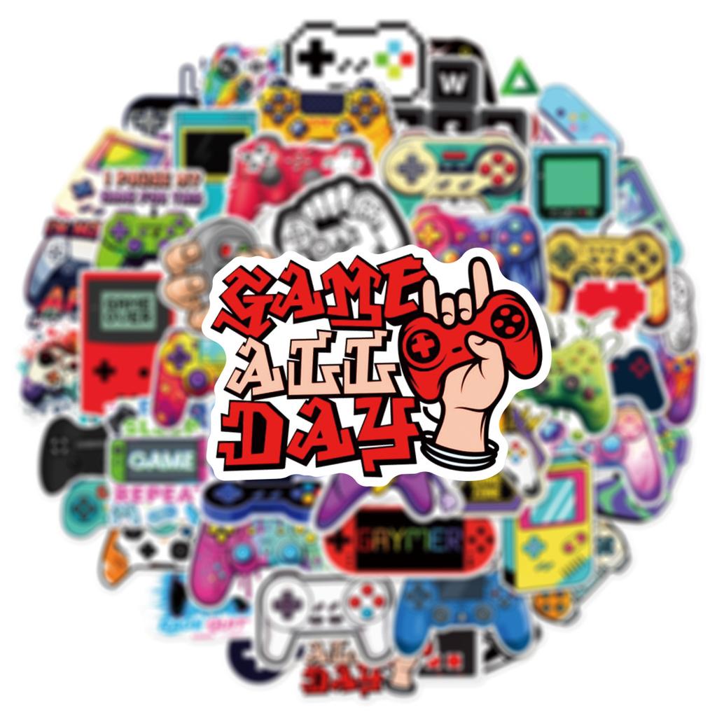 50/100ks Cool Klasický Herní Ovladač Kreslené Doodle Samolepky pro DIY Krabičku na Psací Potřeby Pouzdro na Telefon Hrneček Notebook Kufr Retro Styl