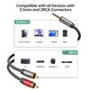 3.5mm to 2RCA Cable 4.9ft, Gold-Plated Aux to 2 x RCA Male to Male Headphone Jack Adapter, HiFi Stereo 1/8 Audio Y Splitter Cord for Smartphones,