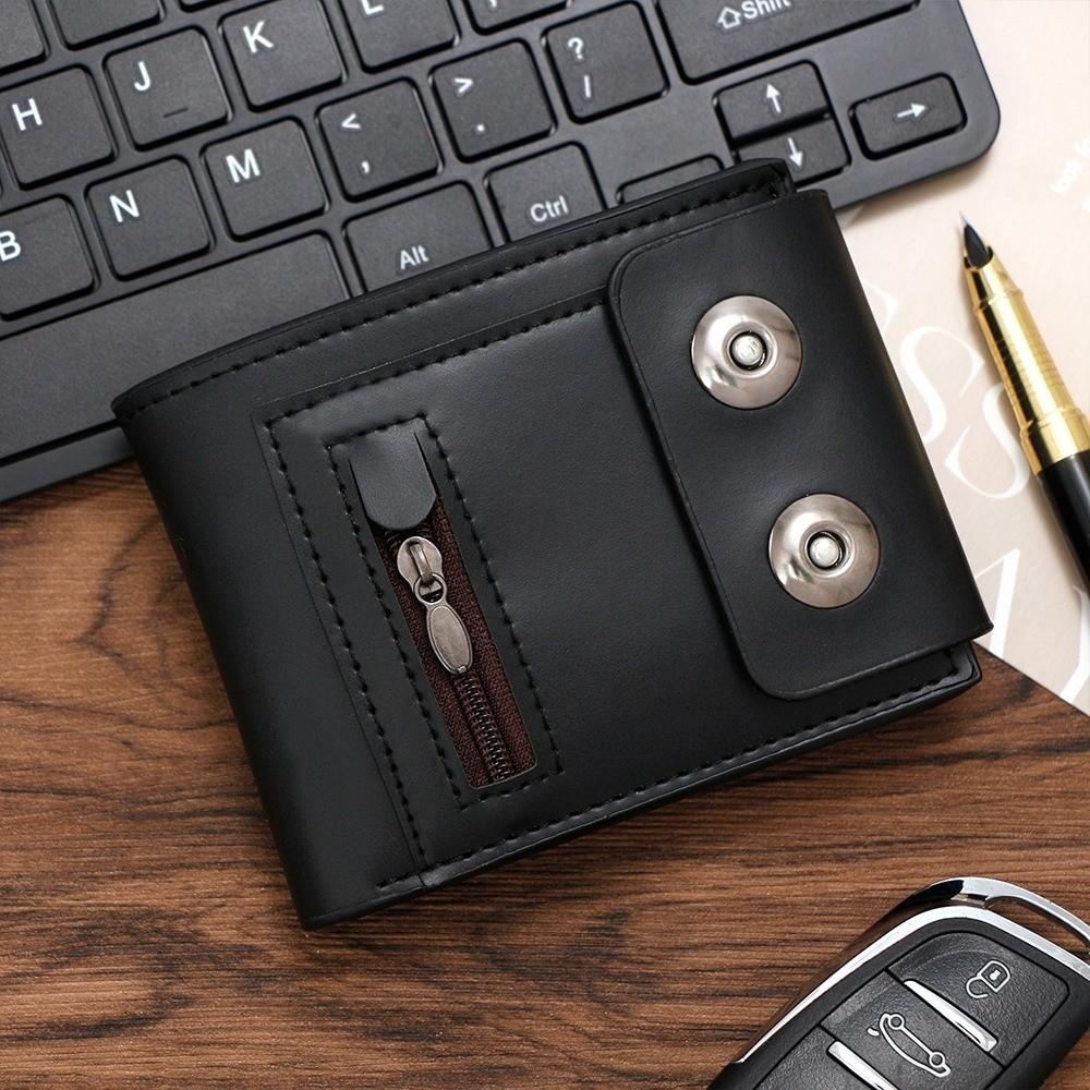 High Quality PU Leather Men's Wallet Short Portable Card Holder Bags Casual Multiple Card Slots Zero Wallet