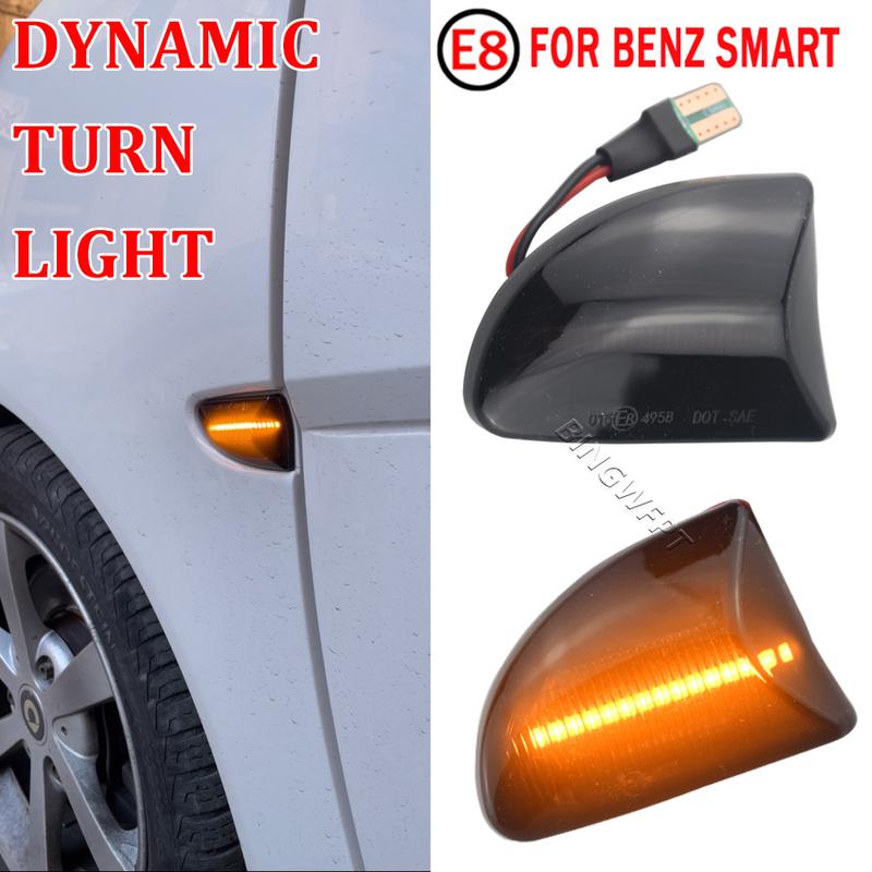 LED Dynamic Turn Signal Side Marker Light Sequential Blinker (Left+Right) For Mercedes Benz Smart Fortwo W451 Coupe Cabrio