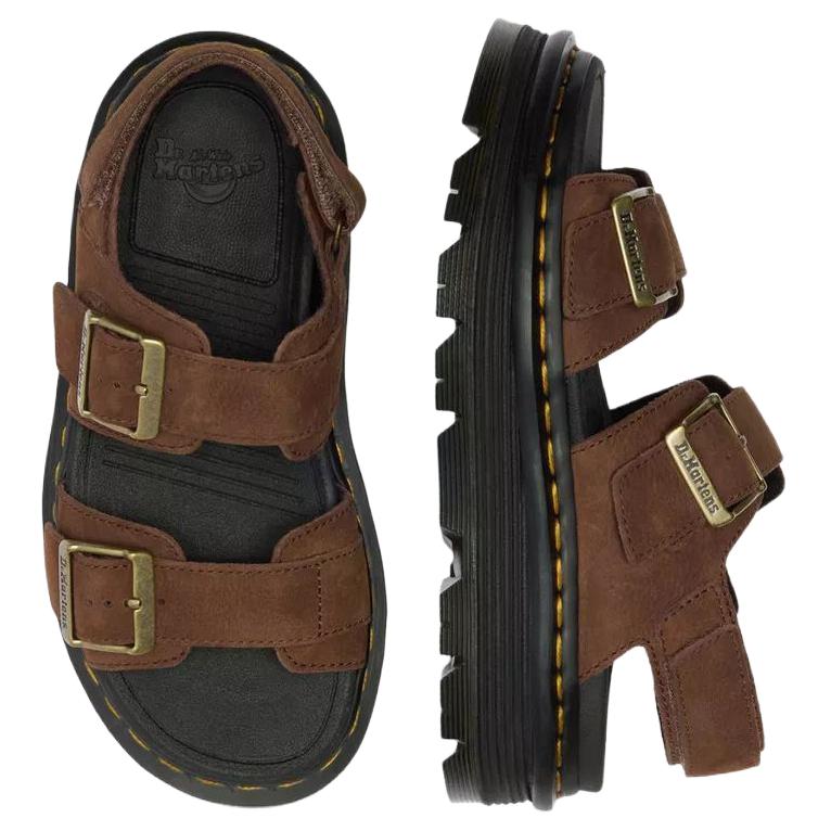 Dr. Martens Zebzag Suede Versatile Vintage One-Strap Sandals Women sandals Brown 42853200