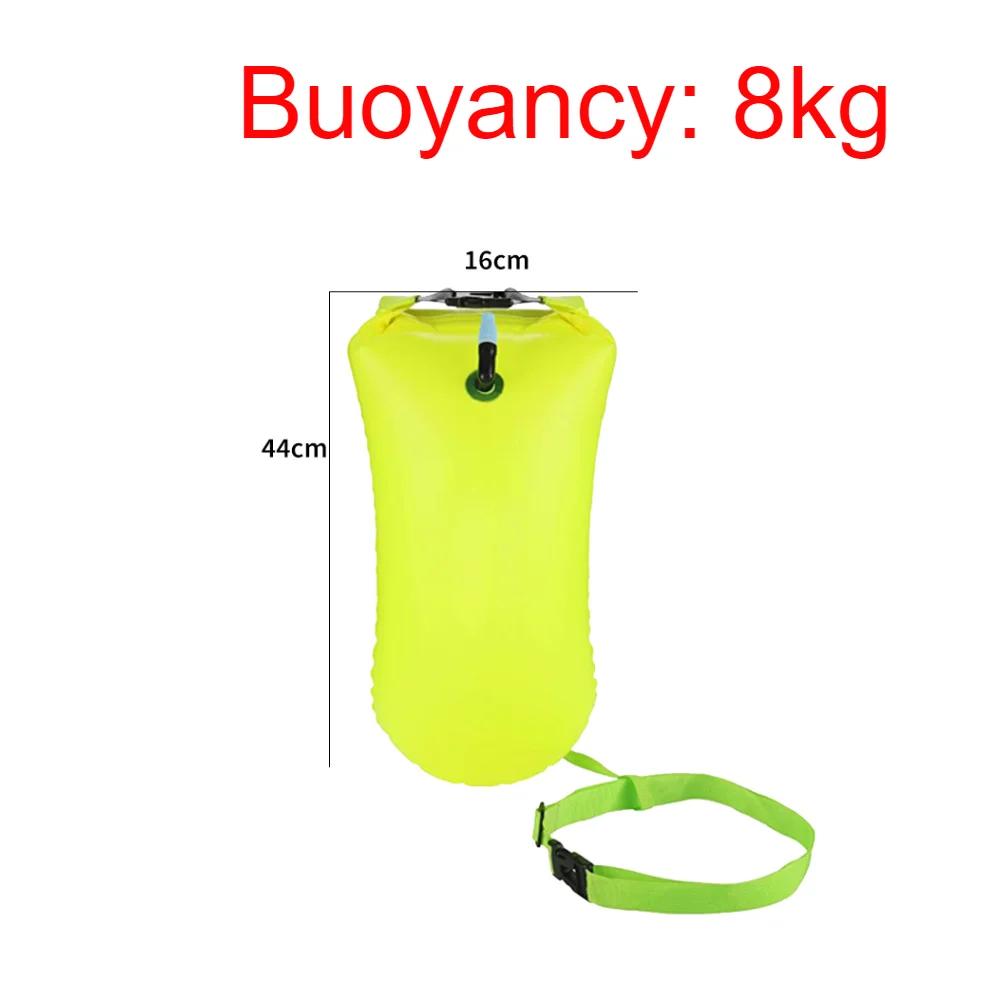 

Спасательный поплавок для плавания 20 л с регулируемым поясным ремнем, устройство для сушки воздуха, буй с местом для хранения, спасательный буй для плавания в открытой воде зелёный