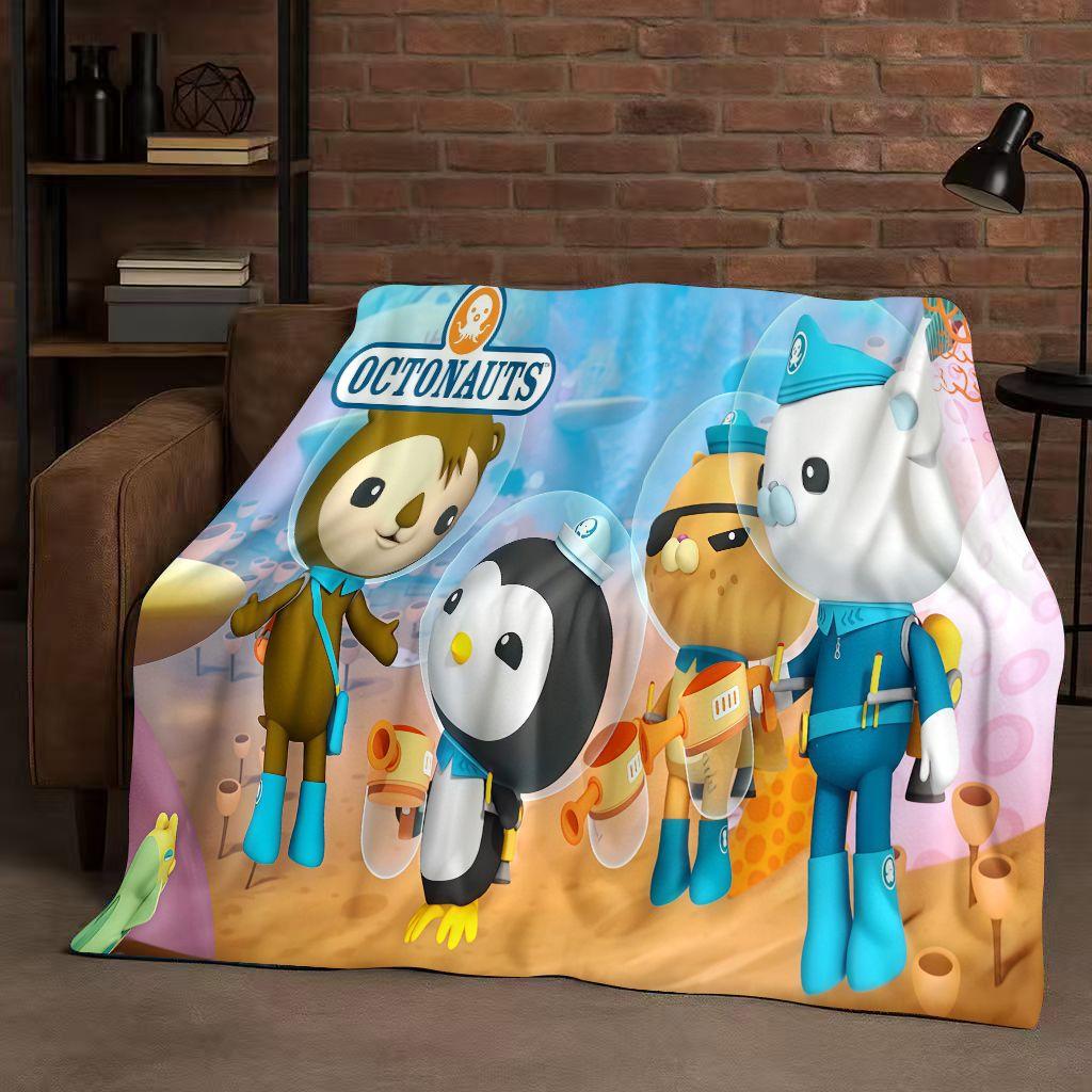Süße Octonauts Barnacles Cartoon Flanelldecke, Ultraweiche Warme Plüschdecke für Zuhause Schlafzimmer Bett Sofa Abdeckung Büro Reise Kind