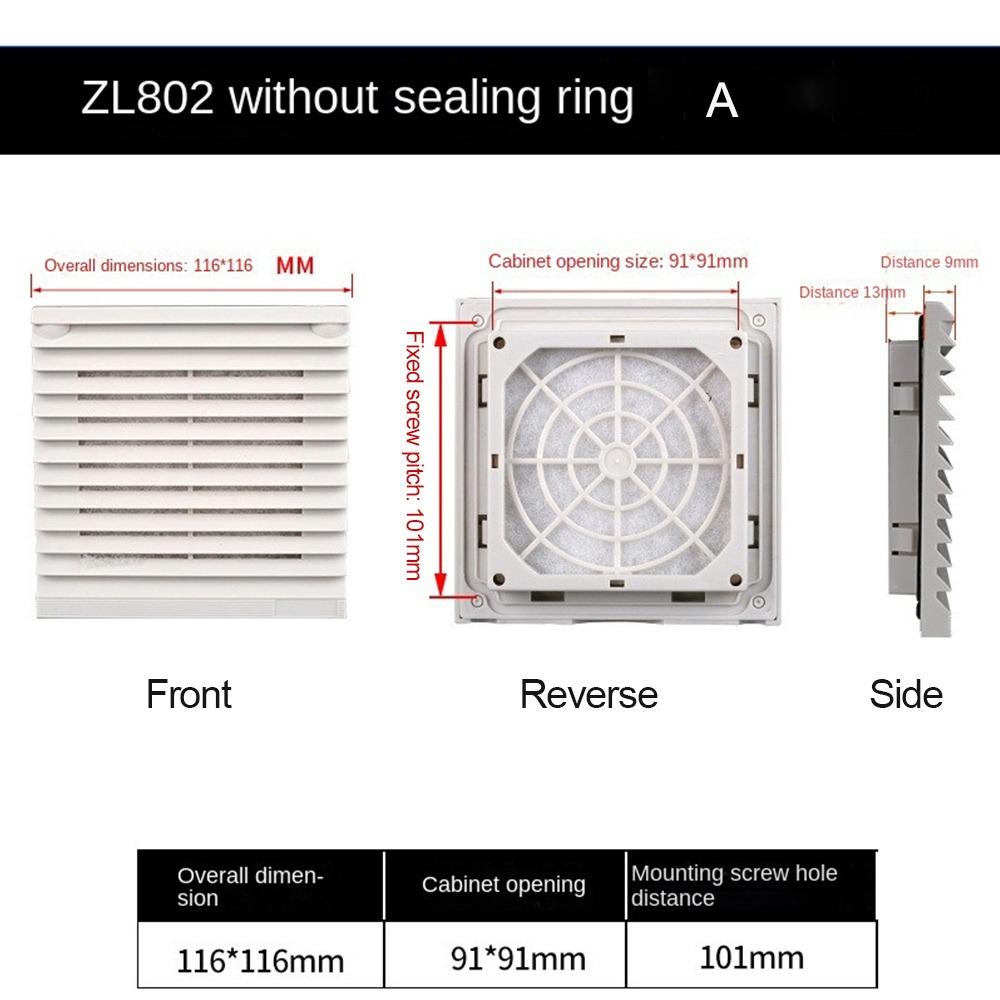 ABS Shutters Fan Grille Without Fan Dust-proof Louver Cabinet Ventilation Filter