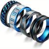 1Pc Simple Destiny-Changing Accessories, Men's and Women's, Titanium Steel Rotatable Fashion Rings