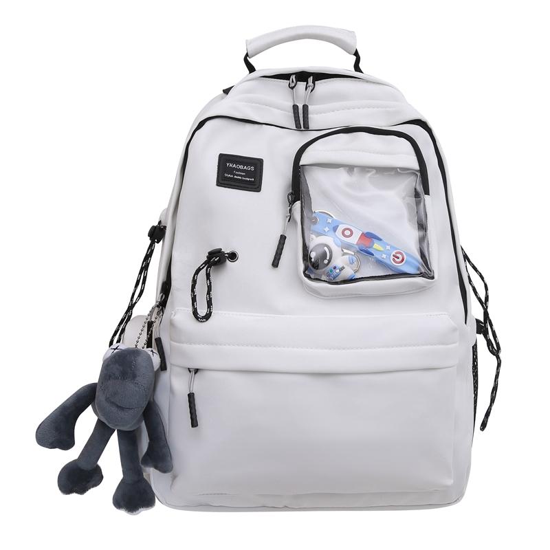 

Шкільний рюкзак для хлопчиків і дівчаток Студентський рюкзак Молодший шкільний рюкзак великої місткості 1016 білий