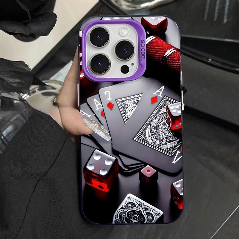Trendy Poker Pattern Laser IMD Phone Case for Samsung Galaxy A26 A25 A24 A36 A56 A55 A54 S26 S25 Ultra S24 FE S23 S22 Plus Cover