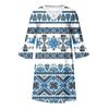 Fashion Women's V-neck Printed Lace Patchwork Bohemian Casual Resort Dress