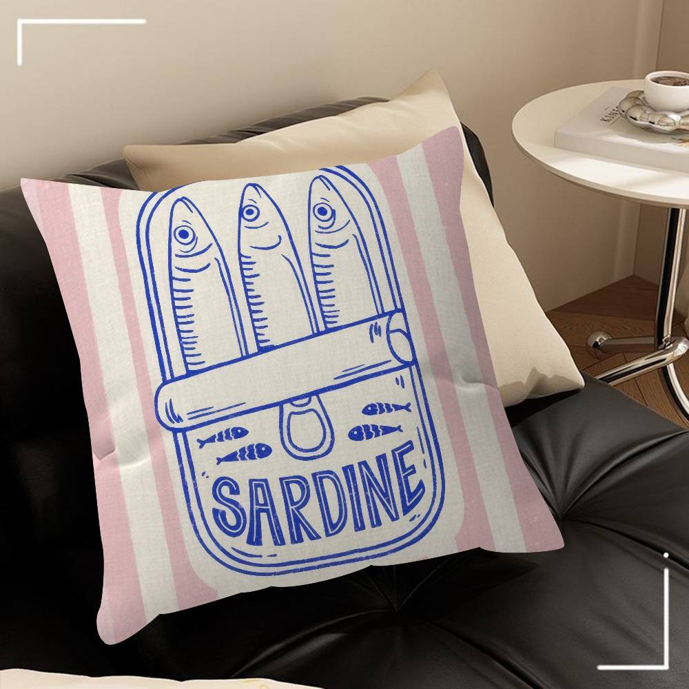 Coastalcharm Sardine Can Pillowcases Home Bedding Decorative Pillow Cover Wedding Super Soft Pillow Case