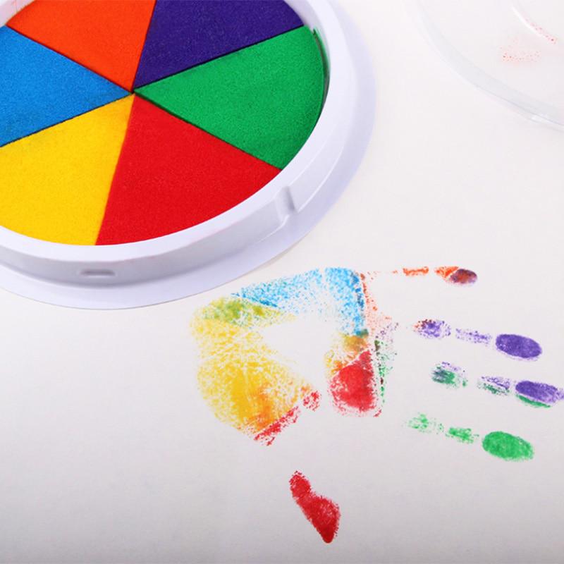 6 Colors Ink Pad Stamp DIY Finger Painting Craft Cardmaking For Kids Montessori Drawing Baby Toys