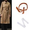 Womens PU Faux Leather Overcoat Waist Belt Solid Color Jackets Wide Waistband for Fashion Women