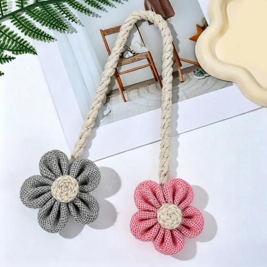 Cotton And Linen Curtain Tiebacks, Decorative Curtain Holdbacks Rope, Flower Curtain Tie Backs, Boho Drapes Holdbacks for Home Office Hotel Decor