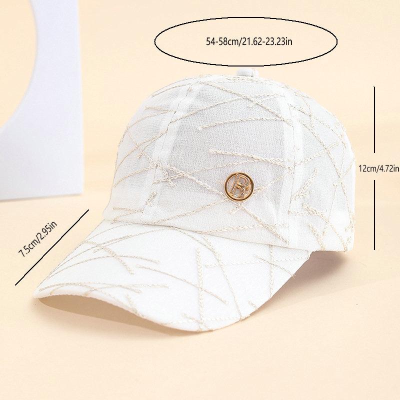 Luxurious Adjustable Cotton Baseball Cap - Lightweight, Breathable, Simple Solid Color, Stripe Craftsmanship, Perfect for Daily