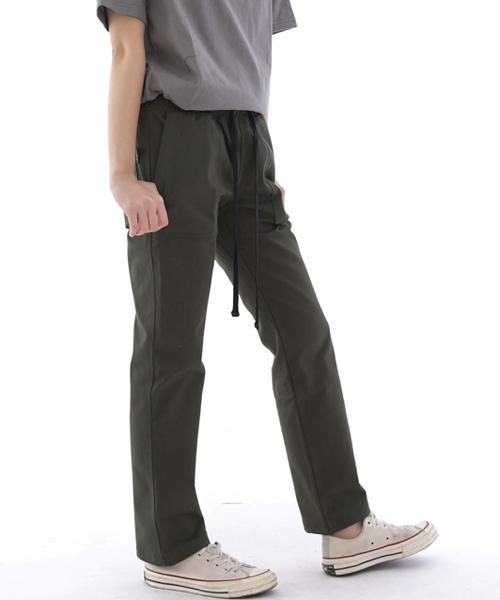 Seinteukeulu Nice Bag Straight Fatigue Pants Nsb-320 Khaki