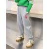 Brand Children's Clothing Export Children's Pants 2026 Autumn and Winter New Style Girls' Sports Pants Cartoon Embroidery Fleece-Lined Long Pants