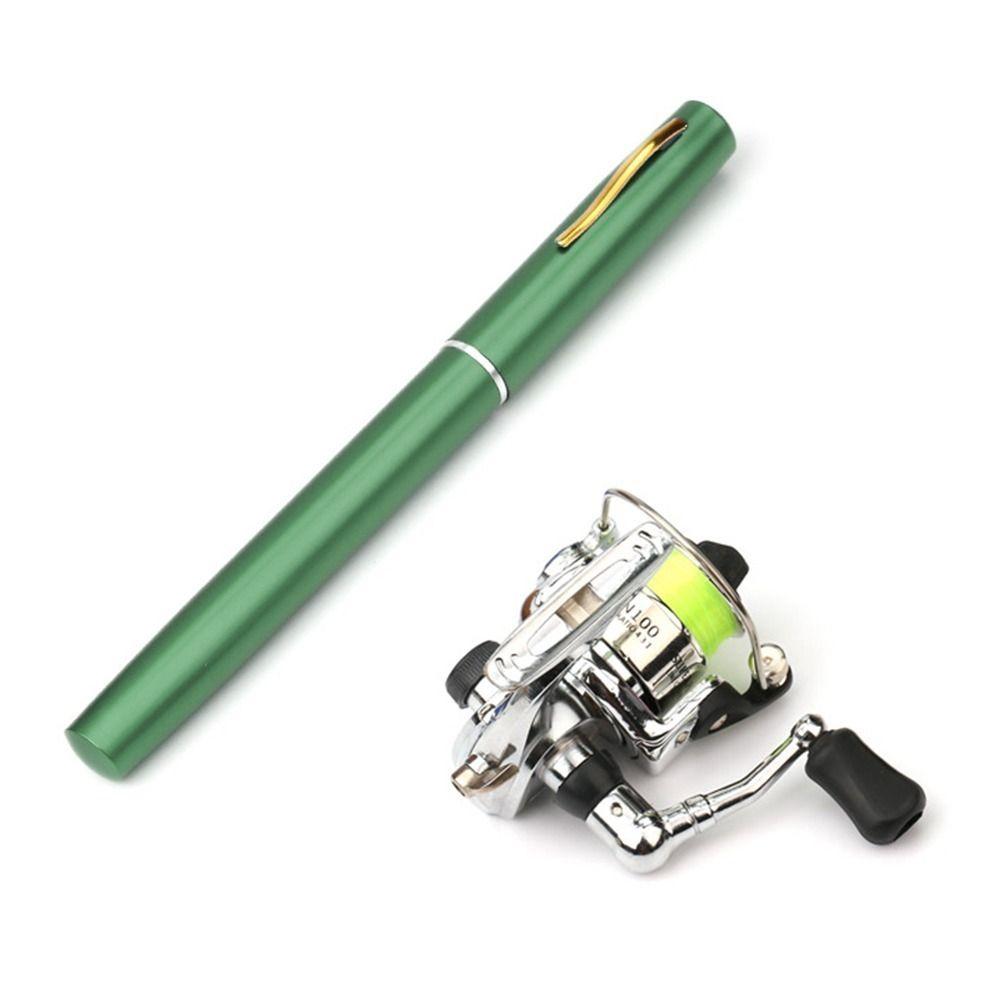 Collapsible Fishing Reel Combo Pen Shape Fishing Rod Set Portable Fishing Pole Kit  For New Anglers