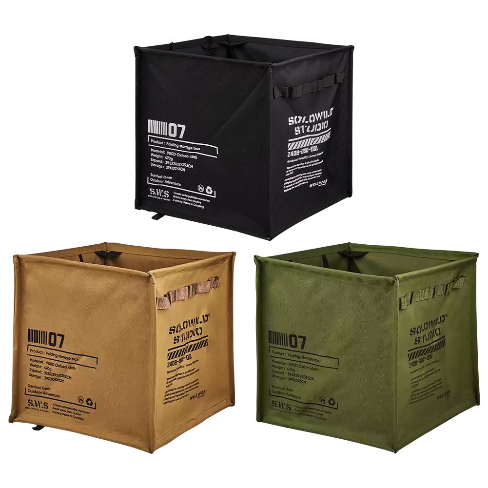 60L Large Capacity Portable Folding Trash Can Lawn & Leaf Waste Bag with Rope Storage Durable Oxford Fabric for Outdoor Camping