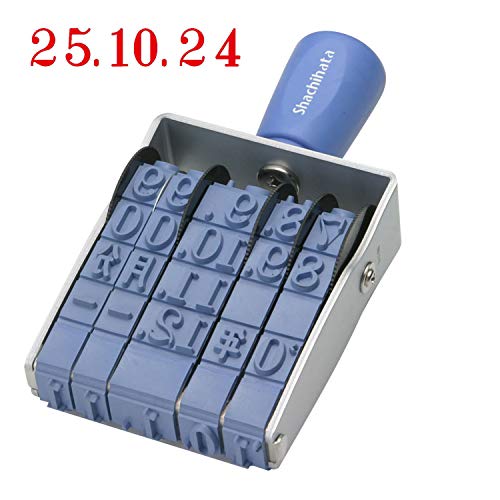 Shachihata Rotating Rubber Stamp, Roman Date, First Issue, Stamp Size: Approx. 64 x 12 mm, Mincho Font