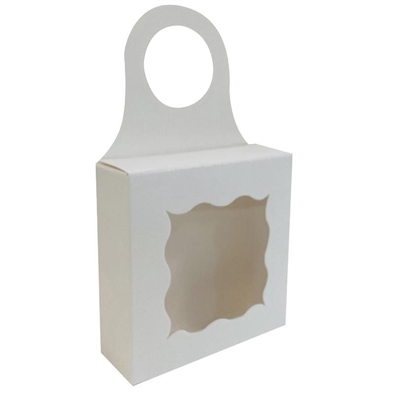 WTEMPO 50 sztuk butelek wina wiszące pudełka z przezroczystym oknem fali prezenty pudełka z papieru kraft wiszące pudełka na smakołyki szampana, mini pudełka na wędliny