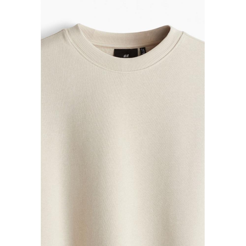 H M tHerMolite Loose Fit sweatsHirt ligHt Beige