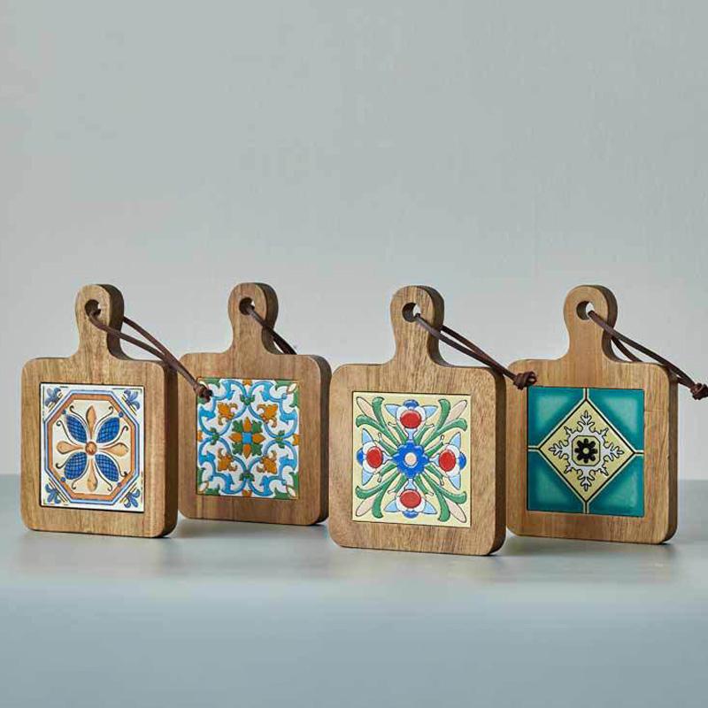 Topfuntersetzer aus Holzfliesen, Verbrühungsschutz, Untersetzer für Getränke, Tischset aus Holz für heiße Teekannen, isolierte, rutschfeste Tassenunterlage, Heimdekoration