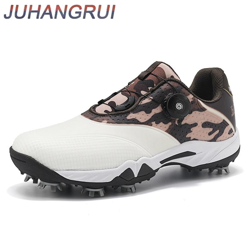 Professionelle Herren-Golfschuhe Fester Knopf Freizeit-Wettkampf-Trainingsschuhe Atmungsaktiv Unisex-Golfschuhe mit Spikes