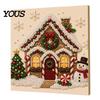 Creative Christmas Gifts for Adults Faux Pearl Art Kit, 20x20cm Xmas Painting DIY Wall Decor Making Kit Sparkling 3D Diamond Craft Adults, Festive