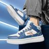 Scarpe da Skateboard Blu Cartone Animato Moda Uomo Bambino Sneakers da Skate Alte Uomo Casual Platform Trainer in Pelle Sneakers Anime Maschile