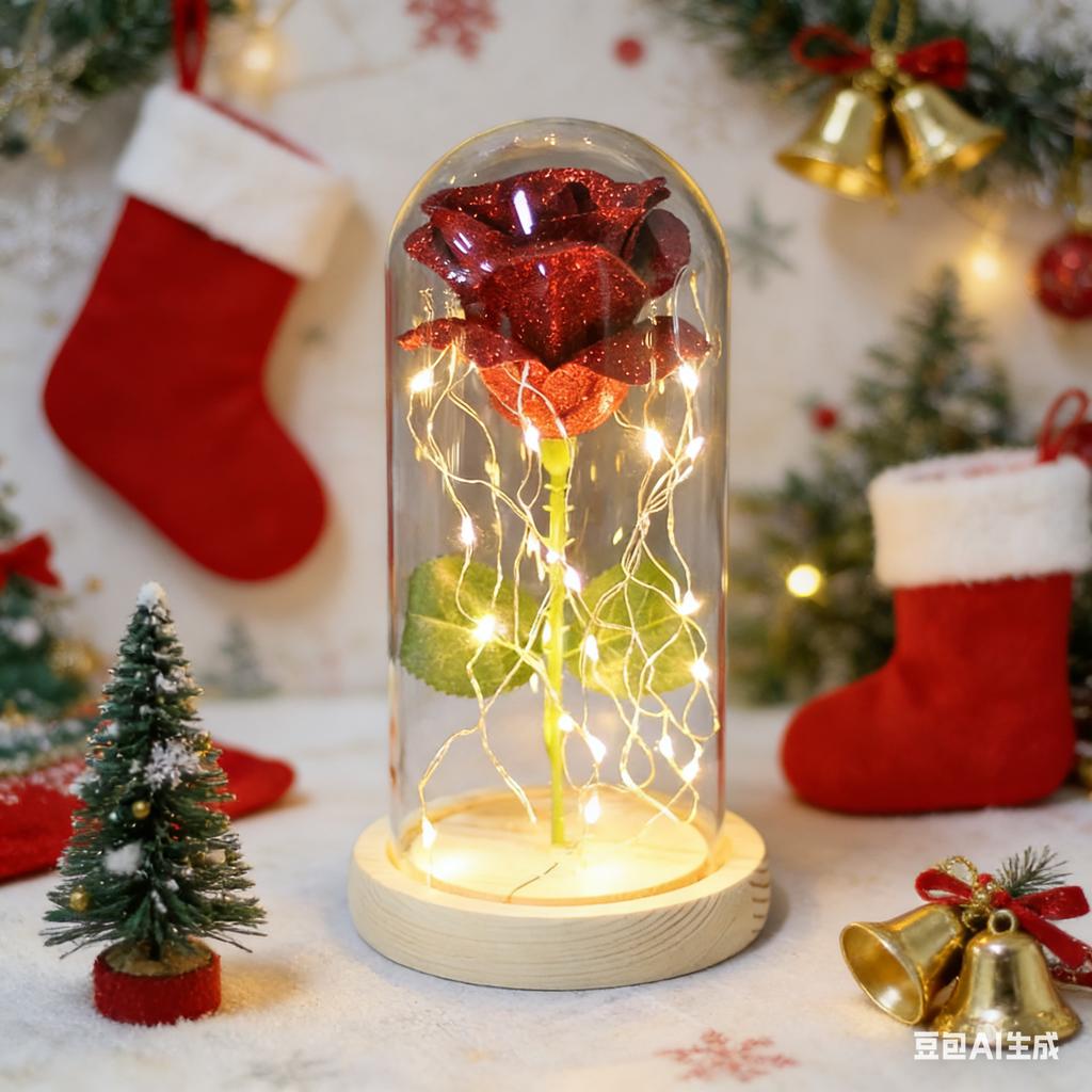 Beauty And The  Rose Energy-Saving Rose Gift Light Up Rose Artificial For Birthday Anniversary Weddings