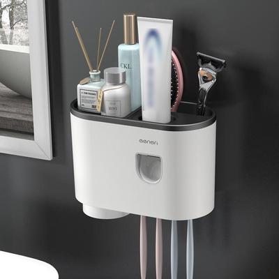 Seturi de accesorii pentru baie Suport pentru periuță de dinți Dozator automat de pastă de dinți Montat pe perete Storcator pentru pastă de dinți Organizator pentru suport de depozitare
