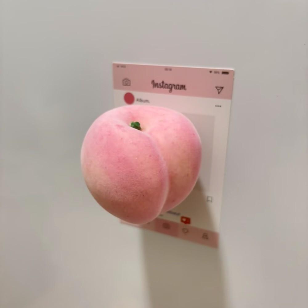 

New Magnetic Refrigerator Stickers Simulated Fruit Lemon Peach Fridge Magnets Apple Tomato Wall Pendant Kitchen Decor