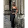 # Sisjuly# French Retro Lace Patchwork Fishbone Sexy Tube Top Female Sexy Skinny Slimming Easiest for Match Tops